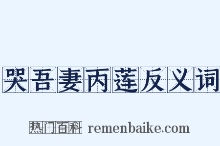 哭吾妻丙莲反义词是什么意思的图片